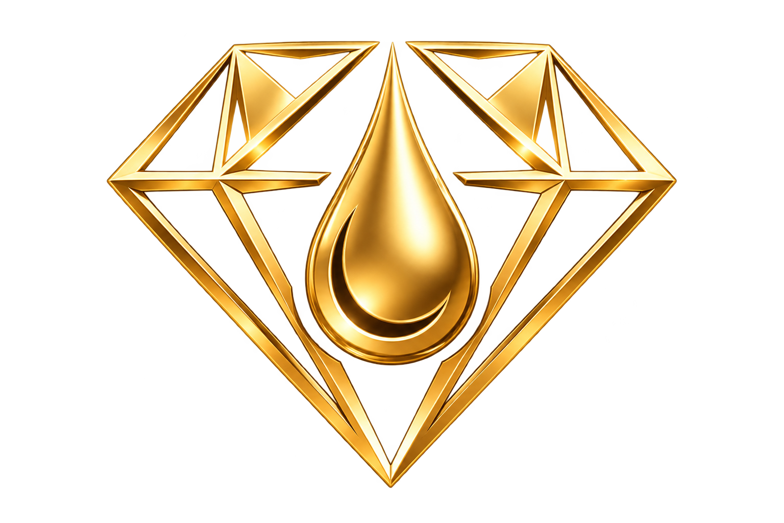 Gold diamond and droplet
